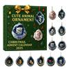 Christmas Countdown Calendar Box 24-Day Advent Calendar Acrylic Forest Animal Hanging