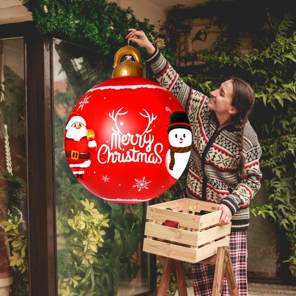Inflatable PVC Christmas Ball Ornament for Outdoor & Courtyard Decoration
