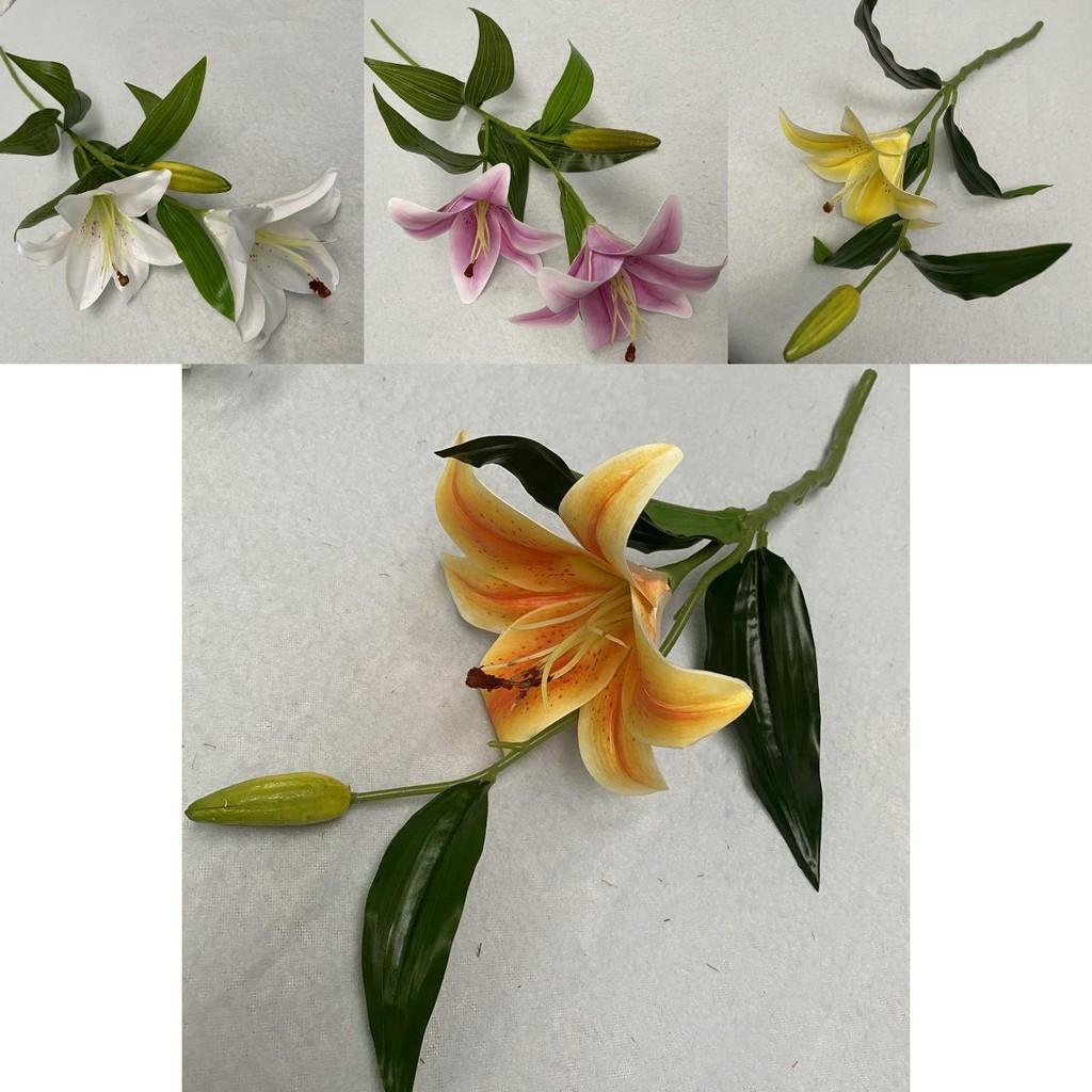 Realistic 3d Cloth Artificial Lilies Fake Flowers For Wedding Decor Home Staging Photography Props