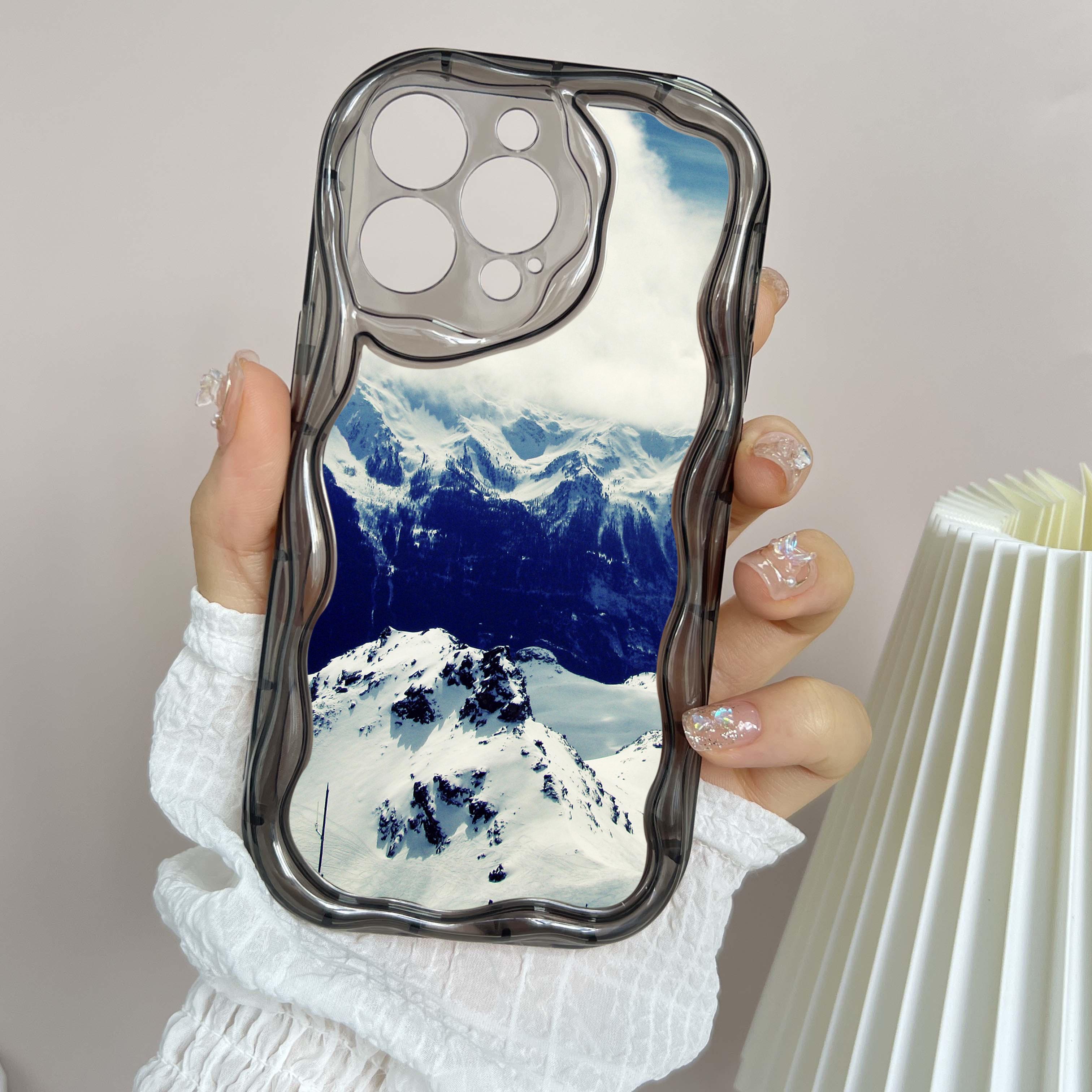 LZ25 Mountain Peak Forest Snow Clear мягкие волнистые чехлы для телефонов для iPhone 15 — фото 4