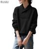 ZANZEA Women Loose Casual Long Sleeve Pullover Sweatshirts