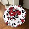 1PC Rose Heart Umbrella-8-Rib Reinforced Portable Folding Travel Suitable for All Seasons Outdoor Daily Use Is an Ideal Choice  -K0346