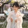 Elegant Handmade Butterfly Handheld Fan Decorative with Tassel Chinese Style Fan Long Handled Dance Fan Props Photography