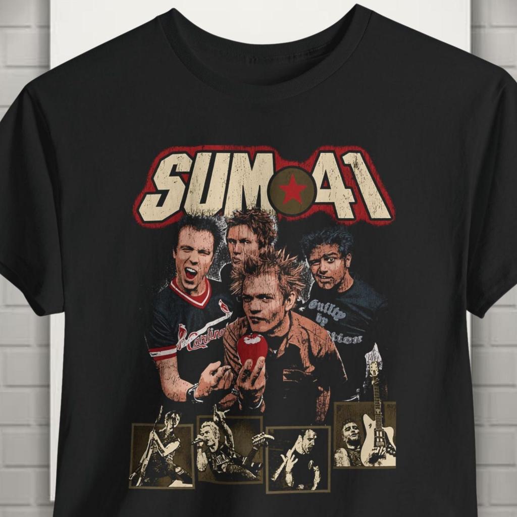 Unisex Sum 41 Grande Grafik-T-Shirt | Vintage Band-T-Shirt SUM 41