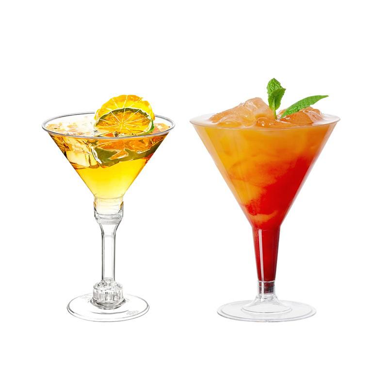 10 Pcs Plastic Martini Cups Transparent Cocktail Dessert Unbreakable Mini Cups For Wedding Party Bowl Wine Ice Cream