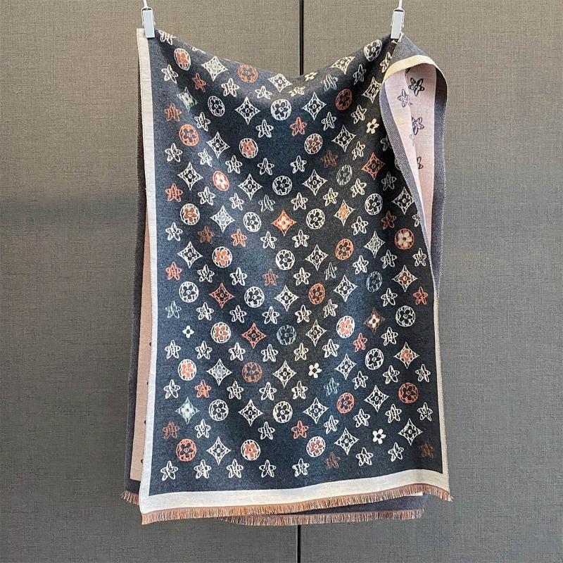 Autumn and winter new imitation cashmere scarf women's versatile neck protector jacquard scarf fashionable warm long fringed shawl
