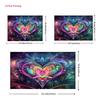 2D Psychedelic Neon Heart Backdrop Lotus Cosmic Photography Background