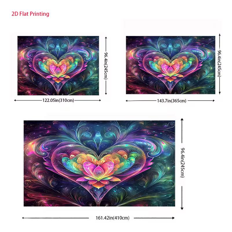 2D Psychedelic Neon Heart Backdrop Lotus Cosmic Photography Background