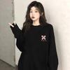 Women's Trendy Pure Cotton Long Sleeve Printed T-Shirt - New for Spring/Autumn 2025, Round Neck, Loose Fit Base Layer