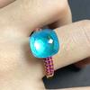11 .6x7mm Big Stone Natural Crystal Candy Ring With Purple Zircon Crystal Ring For Women Jewelry Gift Birthday Pomellato