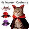 Stand Collar Dog Purple Cloak Horns Cat Gothic Headband Pet Bat Costume  Festival Carnival