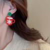Silver Needle Christmas Snowflake & Santa Geometric Earrings - Fashionable Creative Design Jewelry