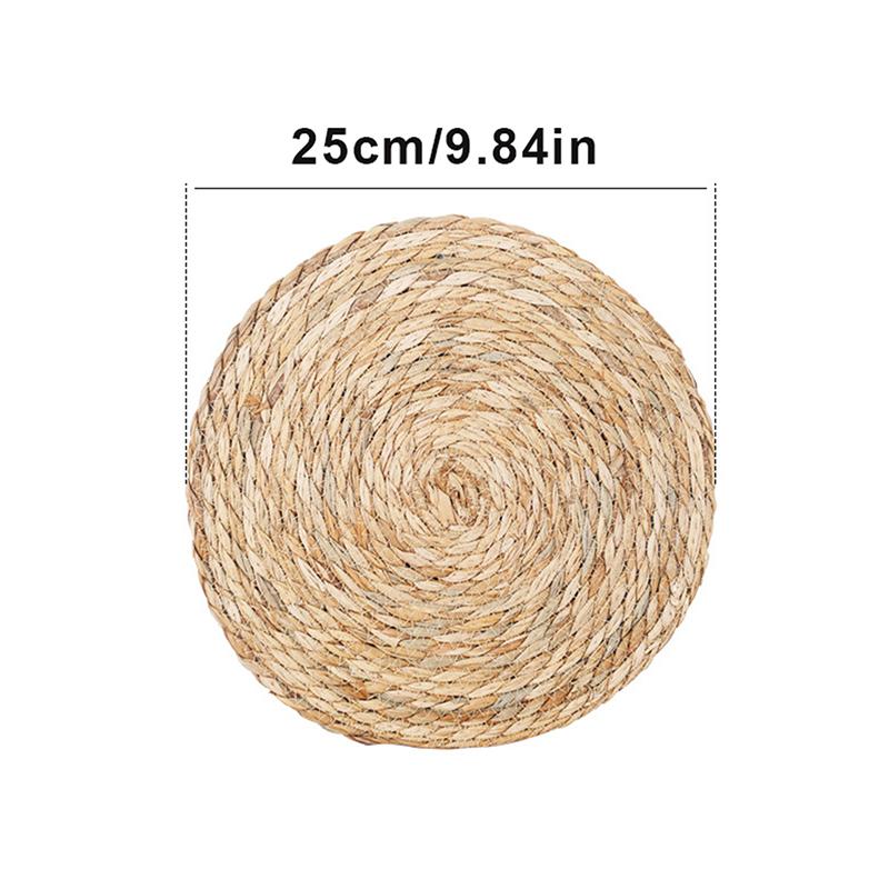 1Pcs Pot Mats Handwoven Rattan Placemats Round Heat Insulation Mats Natural Woven Table Mats For Dining Home Wedding Decor