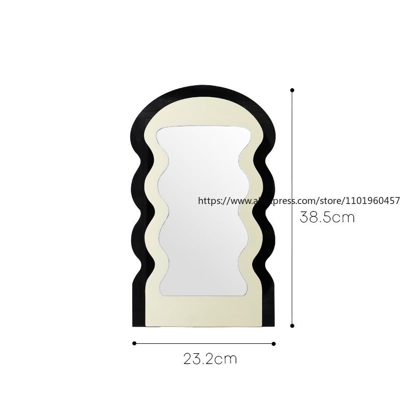 Nordischer Ins-Stil Wellenförmiger Schreibtisch-Kosmetik-Wandspiegel Badezimmer Schlafzimmer Eingang Dekoration Unregelmäßig geformter Spiegel