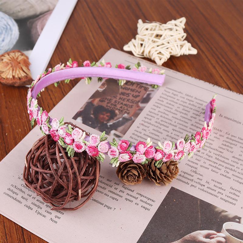 Boho Chic Daisy Girls Headbands Women Solid Embroidery Flower Hair Bands Kids Candy Chrysanthemum Headwear Hair Accessories