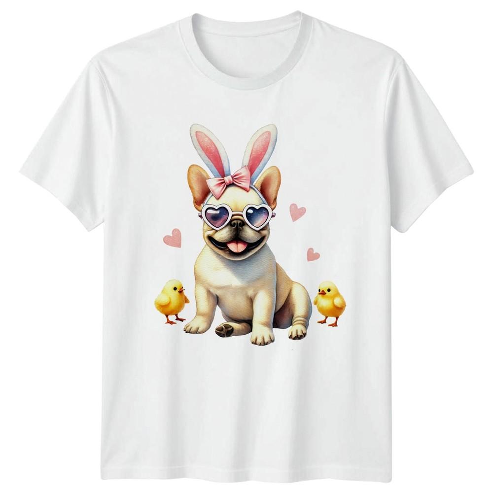 French Bulldog Puppy Wearing Bunny Unisexs TShirt Frenchie Dog Pet Easter S