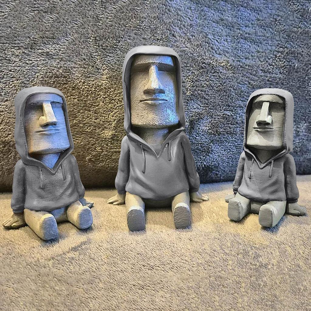 Unique Statue with Red Hoodie Decor, Perfect for Office, Garden, or Desk Ornament