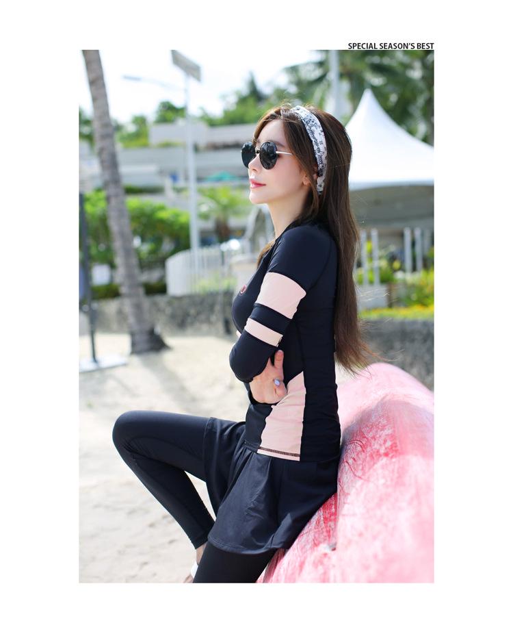 Women's Korean Style Long Sleeve Wetsuit - Sun Protection, Quick Dry, Snorkeling & Surfing Split Zipper Suit with Jellyfish Protection.