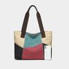 Yogodlns New Spliced Canvas Women's Shoulder Bag Large-capacity Portable Messenger Bag Casual Ethnic Style Contrasting Color Bag