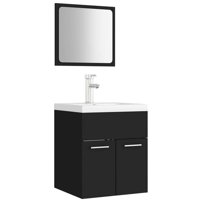 VidaXL Ensemble de Meubles de Salle de Bain Armoire de Rangement Miroir Mural Placard de Toilette Armoire d'Evier et Lavabo 3071307