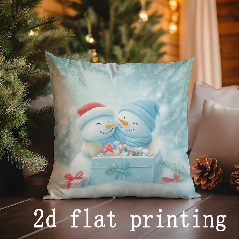 Weihnachtsmann & Schneemann Kissenbezüge Muster Kissenbezug Geeignet für Sofa Schlafzimmer Auto Kissenbezug