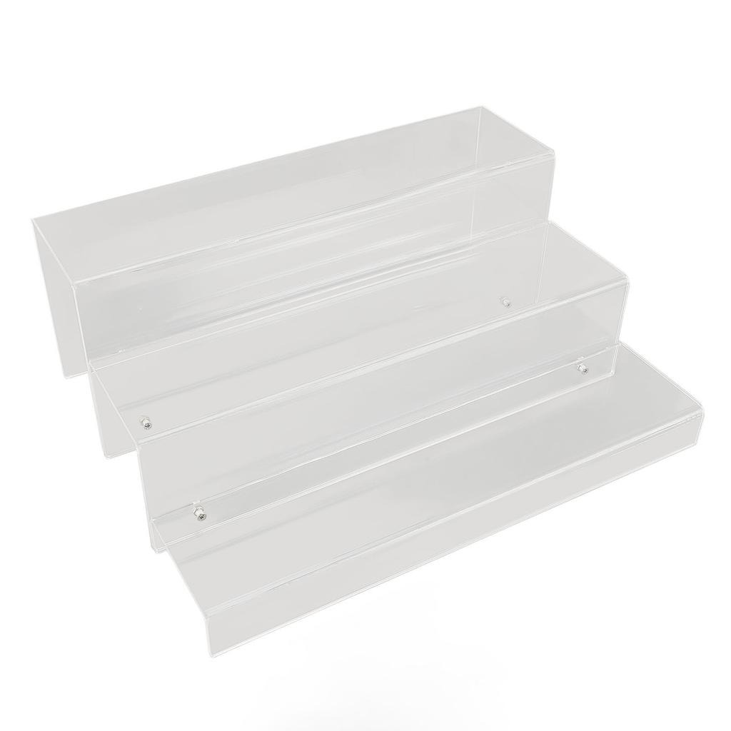 3 Tiers Bar Bottle Rack Clear Acrylic Display Risers Liquor Bottle Stand for Cupcake Collectibles