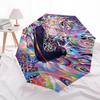 1pc Psychedelic Swirls & Anime Character Outdoor Umbrella - Automatic Opening/Closing, Portable 3-Fold Design, 8-Rib Iron Frame - Perfect Gift fo
