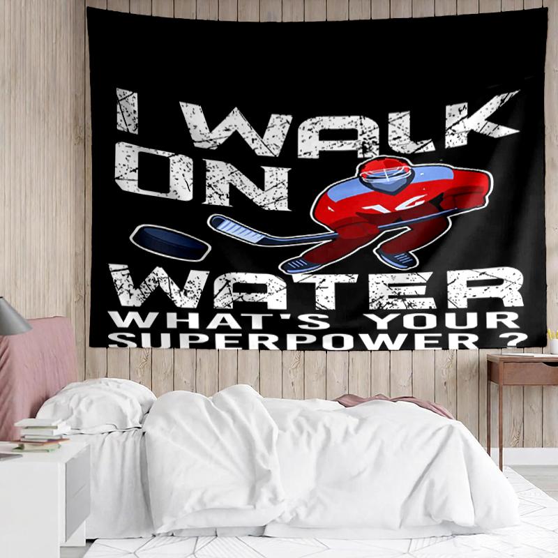 ice-hockey Print Tapestry, Backdrop, Easy Setup, Ideal for Bedroom, Office & Living Room, with Aesthetic Wall Hanging Decor.