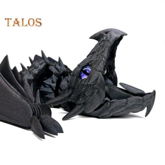 3D-gedrucktes geflügeltes Drachenornament, flexibler, beweglicher Drache mit Flügeln, Zappeldrachenspielzeug für die Schreibtischdekoration im Homeoffice und zum Stressabbau