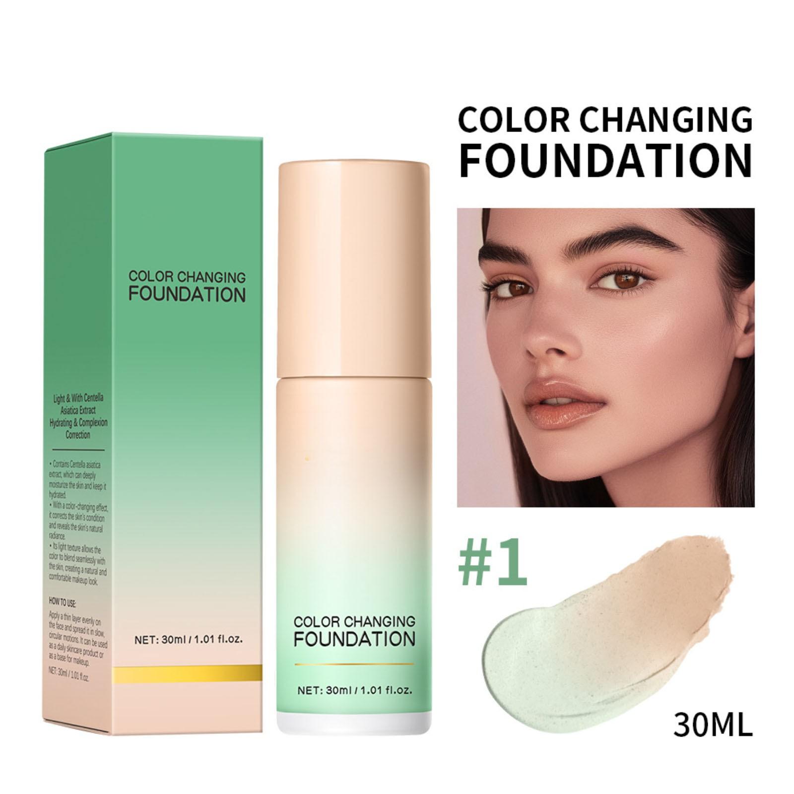 

Градиентная жидкая основа Natural Nude Makeup Равномерно осветляет тон кожи Centella Asiatica Foundation Liquid 30 мл One Size зелёный