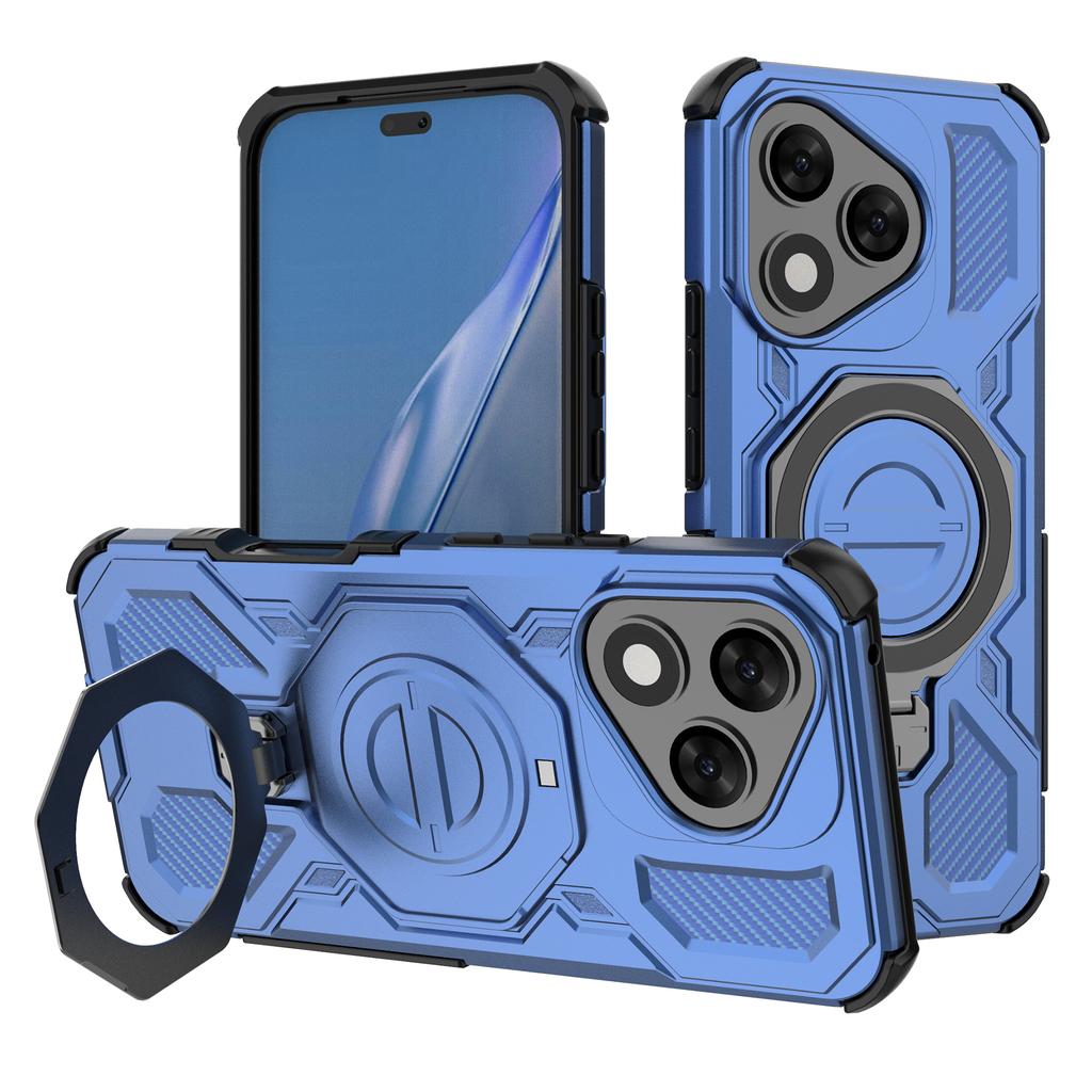 For Honor 400 Lite 5G Magnetic Case Rotating Metal Kickstand Shockproof PC+TPU Phone Back Cover