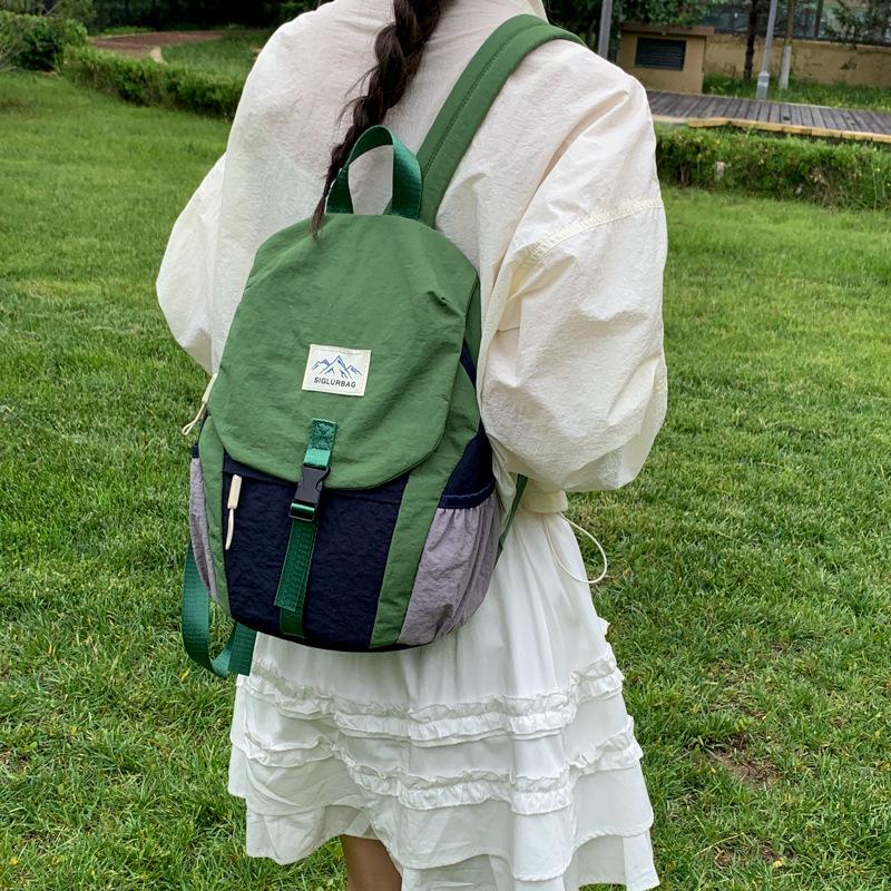 Schoolbag1011 summer new contrasting color fashion lightweight backpack outdoor travel leisure sports backpack women