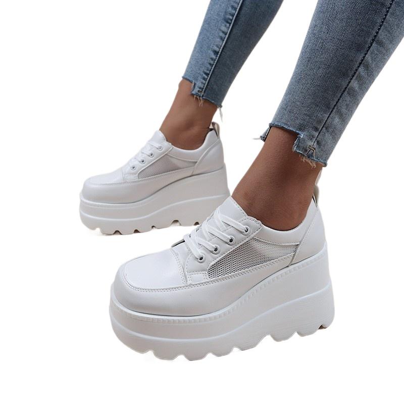 Plus Size 35-43 New Thick Soled Women's Shoes Summer Hollow Out Sponge Cake Sole Sloping Heel Fashionable Casual Single Shoe
