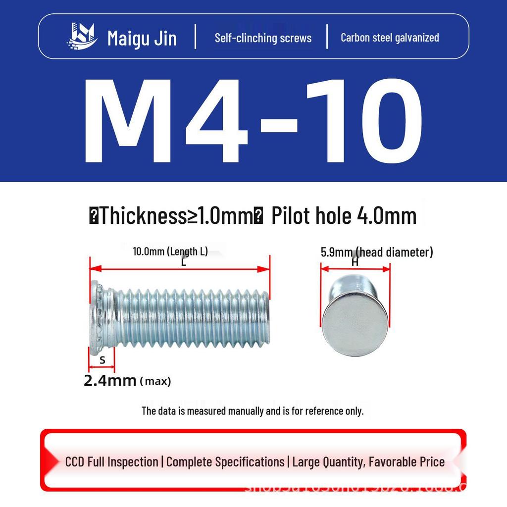 Flat Head Carbon Steel Galvanized Rivet Nuts FH-M2 to M10 - Free Shipping
