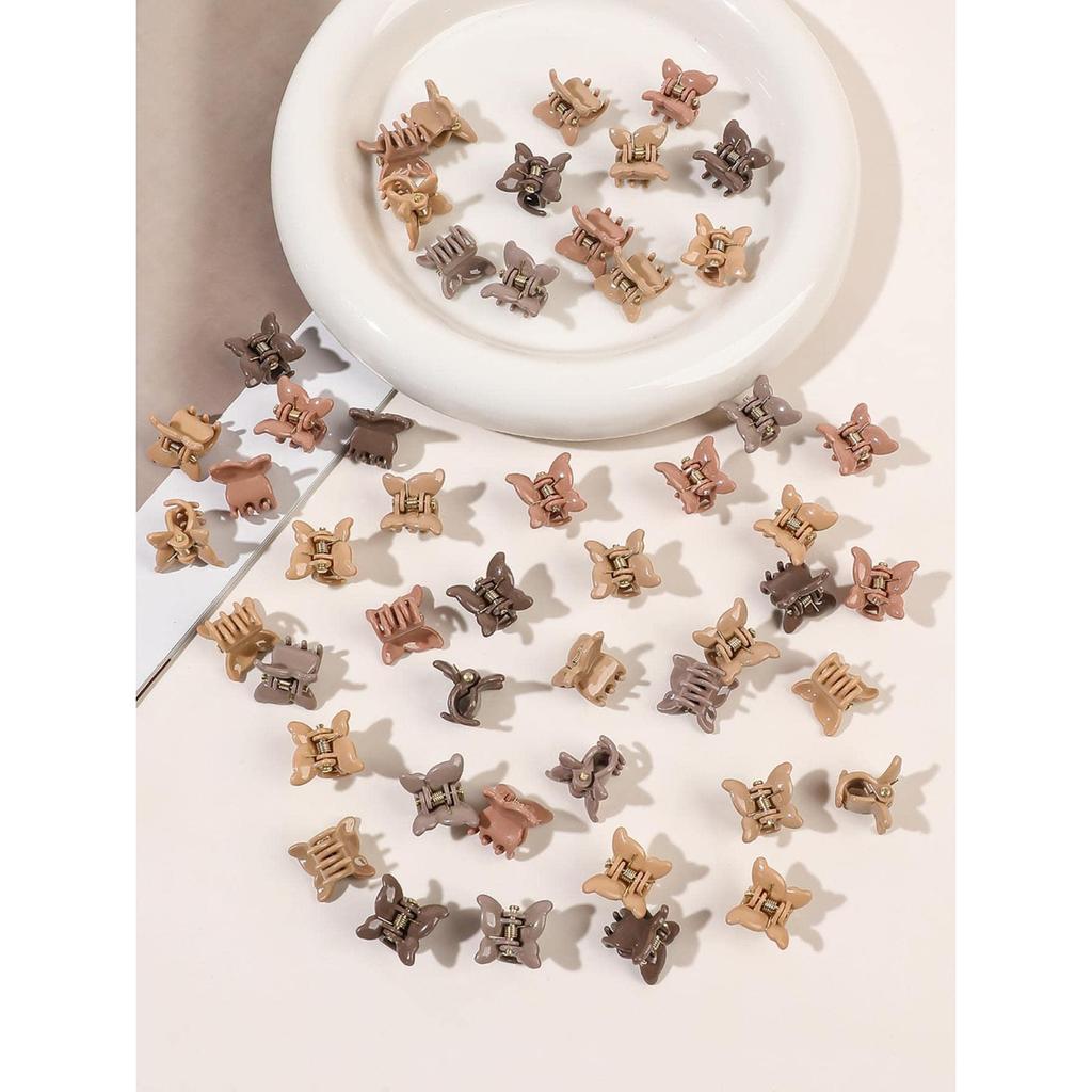 50 Pcs Colorful Mini Hair Claw Clips Clamps Accessories for Girls Toddler Decorative Small Hair Clips Diverse Colorations