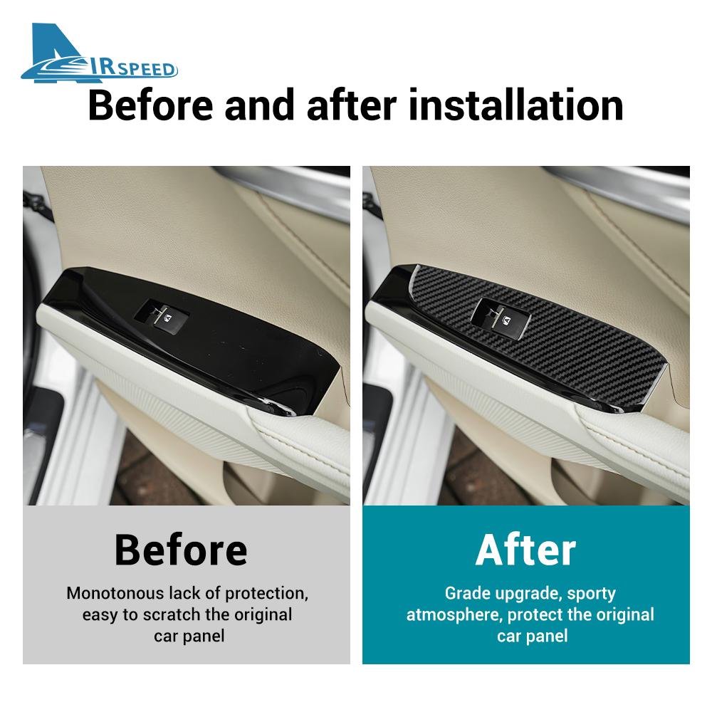 Riktigt Mjuk Kolfiberdekal För Toyota Camry 2018 2019 2020 2025 2025 2025 2025 2025 Vänsterstyrd Bil Dörr Fönster Knapp Tillbehör