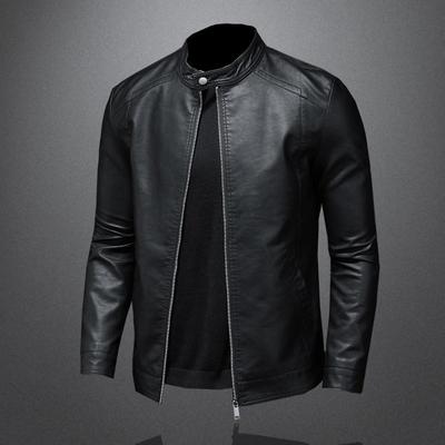 Men's Spring and Autumn Leather Casual All-match Slim Large Size Leather Jacket Jacket