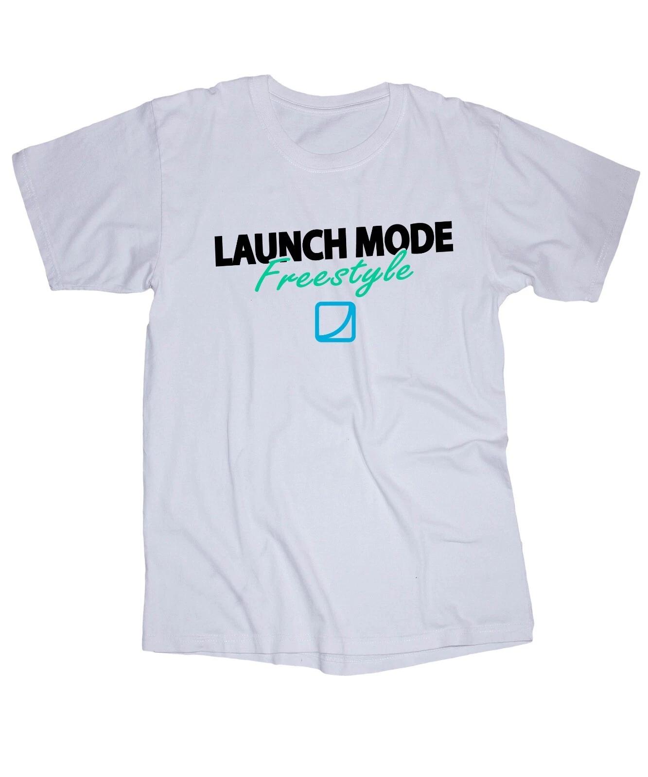 LAUNCH MODE Freestyle white T-shirt BMX Surfing Skateboarding Wakeboarding Ride M