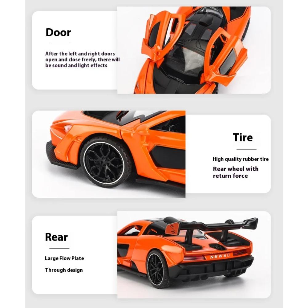 1/32 McLaren Senna Alloy Car Model Diecasts Metal Toy Vehicles Model Simulation Sound and Light Collection Kids Birthday Gifts