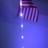 Solar American National Flag Led Light Waterproof Ornaments Crafts Ornaments for Festival Holiday New Year Garden Stake