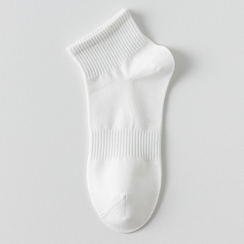 Men's Summer Thin Solid Color Breathable and Sweat Absorbing Mid Calf Sports Socks