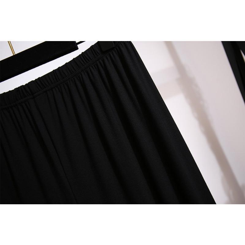 

Брюки женские большого размера с высокой талией для похудения, свободные, повседневные, черные, для бодибилдинга, маленькие ноги 7XL