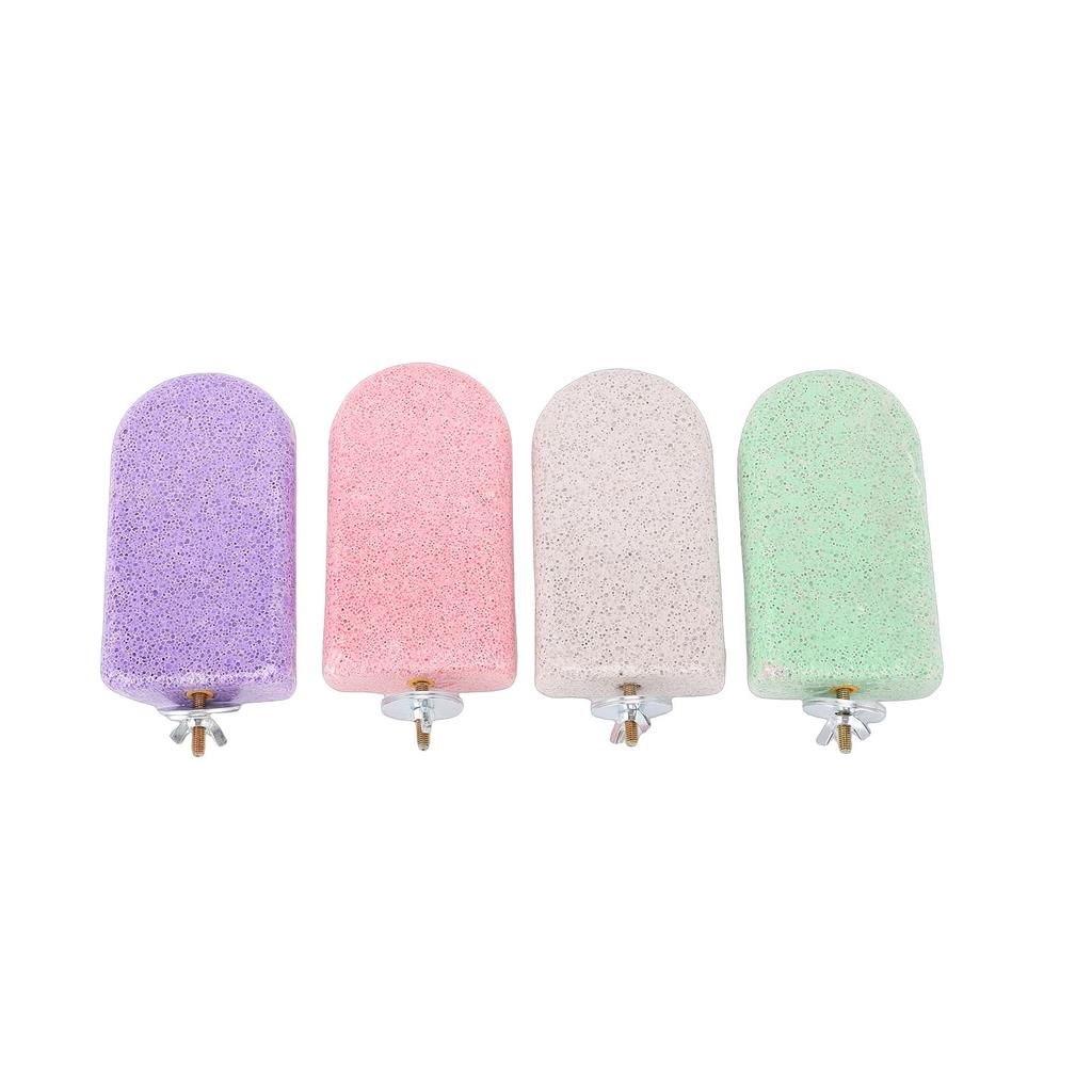 4PCS Bird Beak Grinding Stones Multifunctional Multi Colors Bird Claw Grinding Perch for Cages