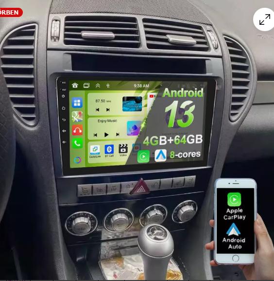 9palcové autorádio s GPS navigací kompatibilní s modelem SLK 2004-2011, Android 14