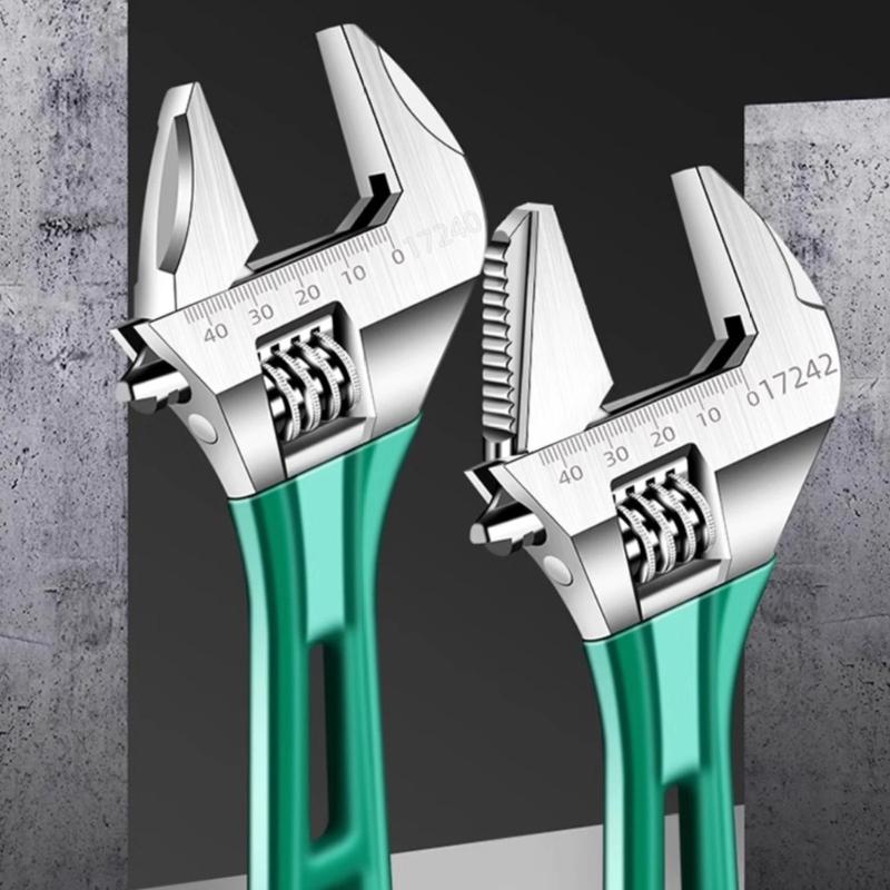 6/8inch Adjustable Wrench Professional Shifters Spanner with Wide Calibers Opening for Household