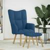 VidaXL Chaise de relaxation avec repose-pied Bleu Tissu, chaise, fauteuil relax, fauteuil relax en tissu, chaise de salon, 4016786