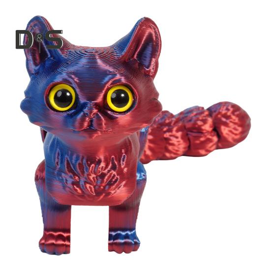 3D-gedrucktes Katzenspielzeug, flexible Gelenke, artikuliertes Katzenmodell für Erwachsene, 3D-gedruckte Tiere, Zappelspielzeug für die Dekoration im Homeoffice oder Klassenzimmer