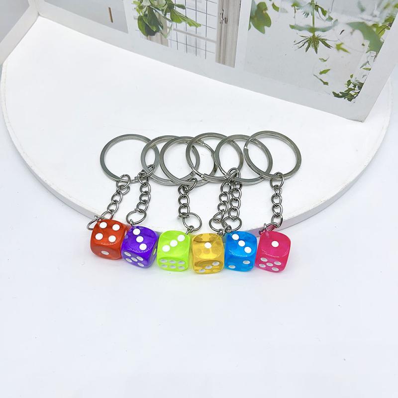 Kreativní Malý Doplněk Pro Auto Klíčenka Mini Přívěsek Závěsky na Batoh Kroužek na Klíče Originalita Akrylová Kostka Kroužek na Klíče Dárek