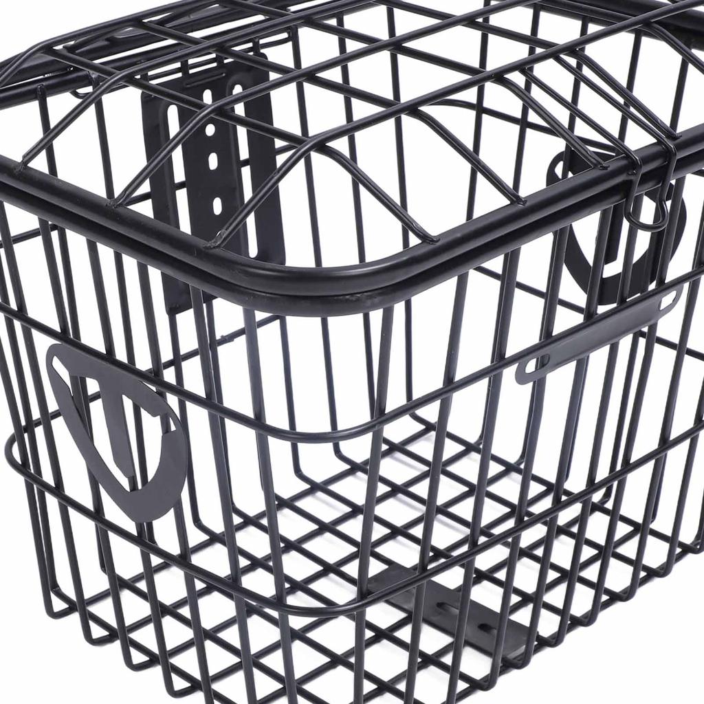 Electric Bike Basket Metal Bike Rear Storage Basket Large Capacity Cycling Basket with Lid for Bags Food Vegetable