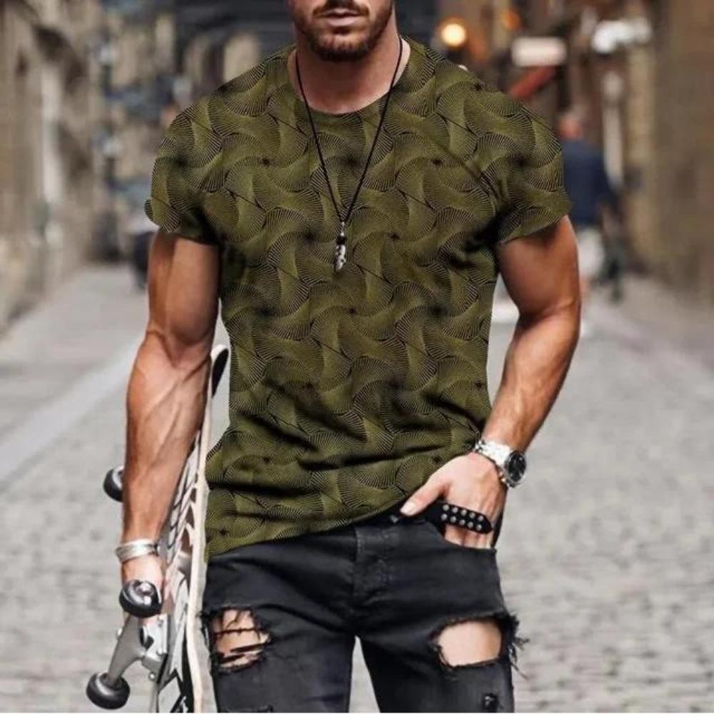 Men's T-Shirts Summer 3D Printing T-Shirt For Men Lattice Ancient Mythical Animal Images Cool Breathable Short Sleeves Trendy